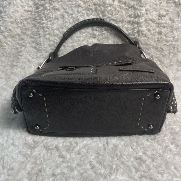 BCBGMAXAZRIA Hobo Leather dark Brown Bag Stitching accent,silver tone hardwares - Picture 10 of 16